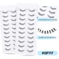 Büschel künstliche Wimpern transparentes Band fluffig natürliche geschwungene DIY Wimpern - QF117 Stil (10 Paare) / 10 Paare Set