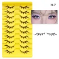 10 Paar künstliche Wimpern natürliche Dichte Cosplay Wimpern auf gelbem Tablett Make-up - H-7 Stil (H-7) / 10 Paare Set