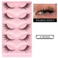 Gros 5 paires faux cils œil de renard d'une seule pièce recourbés maquillage yeux - Style Renard Courbé (MY026) / Lot de 5 Paires