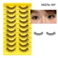 10 Paar Künstliche Wimpern Natürliche Dichte Falsche Wimpern mit Gelber Schale Make-up - H0276-10Y Stil (H0276-10Y) / 10 Paare Set