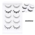 Faux cils adhésifs sans colle ensemble multipaire variante modèle ZD5MIX02 naturel. - Auto-adhésif 5 Paires Mix 02 (MIX02)
