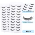 Flauschige künstliche Wimpern natürliches dickes lockiges Volumen transparentes Band #SS3 - SS3 Stil (10 Paare) / 10 Paare Set