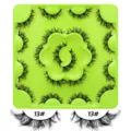 10 pairs fluffy false eyelashes dramatic volume thick black lashes with neon green tray. - Dramatic False Eyelashes-10 Pairs (With Neon Green Tray) / 13#