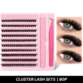 Set für künstliche Cluster Wimpern mit 10 Reihen, Klebestift und Präzisionspinzette. - 10 Reihen Heißversiegelt Mit Werkzeugen-80P