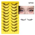 10 Paar künstliche Wimpern natürliches Volumen Anime Cosplay Make-up gelbes Tray Set - QF102 Stil (QF102) / 10 Paare Set