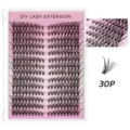 DIY cluster lash extensions 30P individual lashes pink tray natural volume makeup accessories - 30 Pages