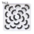 10 Pairs Flower Tray False Eyelashes DD Curl Natural Daily Makeup Long Black Eye Lashes Tray - 10 Pairs (TK13)