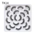 10 Pairs Floral Tray False Eyelashes DD Curl Natural Look Makeup Detail Product View - 10 Pairs (TK14)