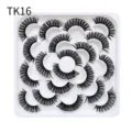 10 Pairs False Eyelashes Flower Tray DD Curl Natural Look Daily Makeup Kit 1pc - 10 Pairs (TK16)