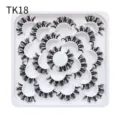 10 pairs false eyelashes natural DD curl tray set makeup extension lightweight beauty tool - 10 Pairs (TK18)