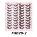 20 Paar künstliche Wimpern kurze 3D Wimpern Set rosa Palette Make-up Detailansicht - FD20-2