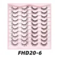 Großhandel 20 Paar künstliche Wimpern kurze 3D natürliche Wimpern mit rosa Tablett Makeup. - FD20-6