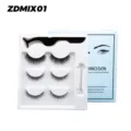 Kit de faux cils autocollants DINGSEN avec 3 paires de cils, une pince et des bandes de colle. - Style Mixte (ZDMIX01) / Trois Paires Bandes Auto-adhésives Mixtes