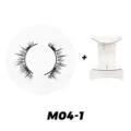 Magnetische Wimpern Set mit Applikator Werkzeug Natürlicher Look Wiederverwendbare Wimpern - Stil M04-1 (Einfaches Quantenmagnet-Set)