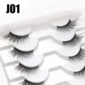 Mehrschichtige dicke halbe künstliche Wimpern mit weißem Display-Tablett Detailansicht - 10 Paare Weiß Stufe Halbes Auge J01