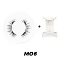 Magnetische künstliche Wimpern Set mit Applikator Tool natürlicher Look wiederverwendbar - Stil M06 (Einfaches Quantenmagnet-Set)