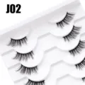 Mehrschichtige künstliche Wimpern für voluminöses und absolut perfektes Augen Make up Design - 10 Paare Weiß Stufe Halbes Auge J02