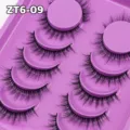 Künstliche Wimpern Set kurze dichte Volumen Falsche Wimpern mit lila Plastik Tray. - Dichter Natürlicher Stil (ZT6-09)