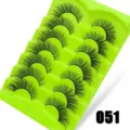 7 Paare künstliche Wimpern flauschig dick Fuchs Stil dramatische Wimpern mit grüner Schale - 7 Paar Grüne Verlaufs-Serie (051)
