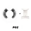 Magnetische künstliche Wimpern Set mit Applikator Tool, natürlicher Look Quanten Wimpern P02 - Stil P02 (Einfaches Quantenmagnet-Set)