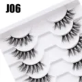 Mehrschichtige künstliche Wimpern, dicht, natürlich lang, Augen-Make-up-Tool im Set. - 10 Paare Weiß Stufe Halbes Auge J06