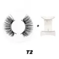 Magnetische Wimpern Set mit Applikator Werkzeug naturgetreu wiederverwendbare Wimpern - Stil T2 (Einfaches Quantenmagnet-Set)