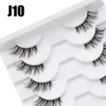 Detailansicht künstlicher Wimpern, mehrschichtige dichte gewölbte halbe Augen Wimpern Display. - 10 Paare Weiß Stufe Halbes Auge J10