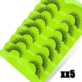 7 Paar grüne Fuchs künstliche Wimpern dicker dichter Look Produktdetail Ansicht. - 7 Paar Grüne Verlaufs-Serie (xx5)