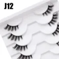 Künstliche Wimpern Detailansicht, natürlich geschwungenes und dichtes Design für Augen Make-up. - 10 Paare Weiß Stufe Halbes Auge J12