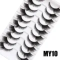 Großhandel Katzenauge Künstliche Wimpern Multipack, verlängerte weiche schwarze Wimpern für Make-up. - Reguläres Tablett Baumwollfadenband (MY10)