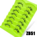 7 Paare künstliche Wimpern grüner Fuchs Stil flauschig dicke Volumen weiche Wimpern Schale - 7 Paar Grüne Verlaufs-Serie (ZB51)