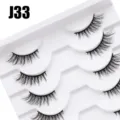 Künstliche Wimpern mehrschichtig geschwungen dicht halbe Sektion für das tägliche Make-up - 10 Paare Weiß Stufe Halbes Auge J33