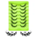 7 paar künstliche wimpern flauschige cat eye wimpernverlängerungen make up set grün - Grüne Schale Stil (13#) / 7 Paare Set