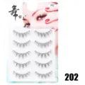Natürliche Little Devil Künstliche Wimpern 5 Paar Set mit transparentem Band für Alltag Make-up. - Transparentes Band Stil 202 / 5 Paar Set