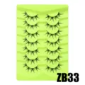 7 Paare Künstliche Wimpern Fuchsblick Stil Flauschig Dicht Schwarze Lashes Grüne Schale - Schräg Fliegender Dicker Stil (ZB33)