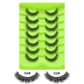 7 Paar Geflügelte Cat Eye Falsche Wimpern Set Grüne Ablage DIY Make-up Schön Augen - Grüne Schale Stil (52#) / 7 Paare Set