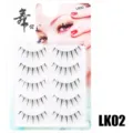5 Paar künstliche Wimpern natürliche Nude Make-up klare Wimpernband Make-up Werkzeug - Transparentes Band Stil LK02 / 5 Paar Set