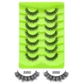 7 Paare Falsche Wimpern Cat Eye Kuenstliche Wimpern Volumen Make up Gruene Schale 2202 - Grüne Schale Stil (2202) / 7 Paare Set