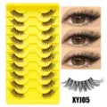 10 Paar halbe Wimpern transparentes Angelband natürliches Make-up künstliche Wimpern - Halb Angelschnur Stil (XYJ05) / 10 Paare Set