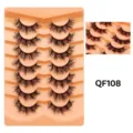 7 Paar flauschige dramatische falsche Wimpern Katzenauge Make-up Werkzeug wiederverwendbar - Orange Schale Stil (QF108) / 7 Paare Set