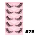 5 Paar Katzenaugen Künstliche Wimpern Dichte Dramatische Wimpern mit Rosa Ablage - Reguläre Wimper Rosa Tablett Angelschnurband (B79)