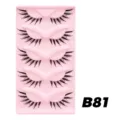 5 Paar Katzenaugen künstliche Wimpern dramant geschwungene Wimpern auf rosa Schale Detail - Reguläre Wimper Rosa Tablett Angelschnurband (B81)