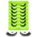 7 Paar künstliche Wimpern geschwungene Cat Eye Wimpern natürlicher Look lang dick Make-up - Grüne Schale Stil (D4) / 7 Paare Set