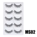 Künstliche Wimpern fluffig dramatisches Volumen dicke dichte künstliche Wimpern 5 Paar - Hauchzarter Flauschiger Stil (MS02) / 5 Paar Set