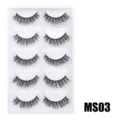 Flauschige künstliche Wimpern 5 Paar natürliches dickes lockiges Make-up Schönheitsset - Hauchzarter Flauschiger Stil (MS03) / 5 Paar Set