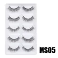Flauschige künstliche Wimpern 5 Paar Set dramatisches Volumen synthetische Nerz Wimpern MS05 - Hauchzarter Flauschiger Stil (MS05) / 5 Paar Set