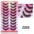Detailansicht von 10 Paar künstlichen Wimpern im Set, lockige dicke dramatische Wimpern. - Europäischer Dicker Geschwungener Stil (TM10-203) / 10 Paare Set