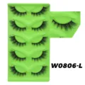 Flared Cat-Eye künstliche Wimpern 5 Paar Set dramatisches Volumen dicker Stil schwarze Wimpern - Reguläres Tablett Baumwollfadenband (W0806-L)