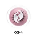 Selbstklebende künstliche Wimpern mit runder klarer Box und rosa Glitzereinlage für Make-up. - Natürlicher Stil (009-4)