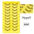 10 Paar leichte künstliche Wimpern natürlicher Look weiche synthetische Wimpern Set Make-up - DA10-Stil (DA10) / 10 Paare Set